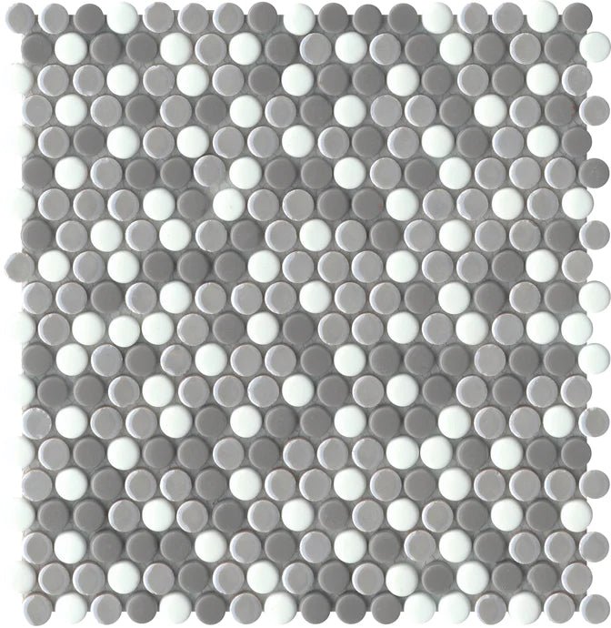 Emser TileCONFETTI II Freddo Blend 12" x 12" Penny Round Mosaic - Emser Tile CONFETTI II Freddo Blend 12" x 12" Penny Round Mosaic - Emser Tile