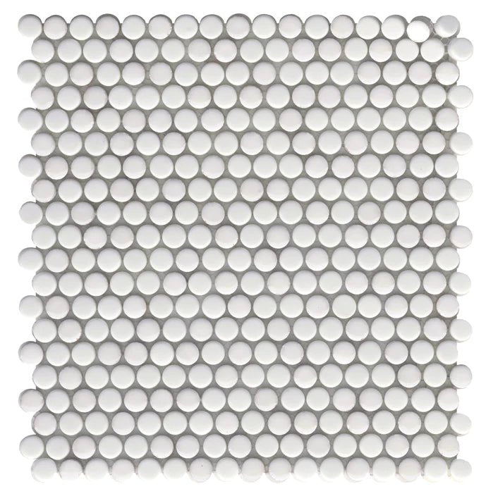 Emser TileCONFETTI II White 12" x 12" Penny Round Mosaic - Emser Tile CONFETTI II White 12" x 12" Penny Round Mosaic - Emser Tile