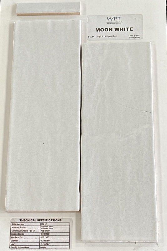 WPTMoon White 5x14 Ceramic Wall Western Pacific Tile Moon White 5x14 Ceramic Wall Western Pacific Tile