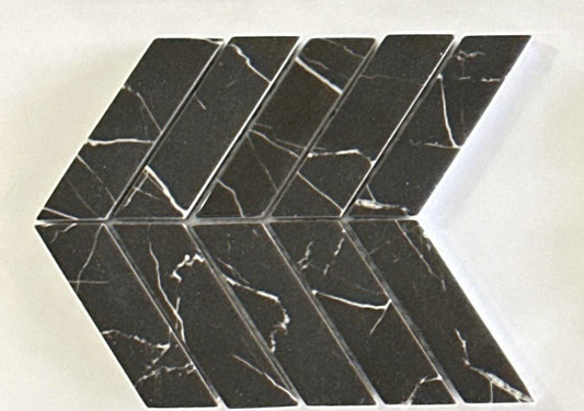 WPTNero Chevron Mosaic Matte Porcelain Mosaic Tile Nero Chevron Mosaic Matte Porcelain Mosaic Tile