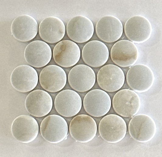 WPTOro Penny Round Matte Porcelain Mosaic Tile Oro Penny Round Matte Porcelain Mosaic Tile