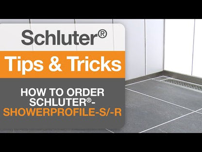 Schluter®-SHOWERPROFILE-R Transition profile covers exposed wall where floor slopes to linear drain