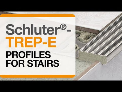 Schluter®-TREP-E/-EK Stair-nosing profile with slip-resistant wear surface