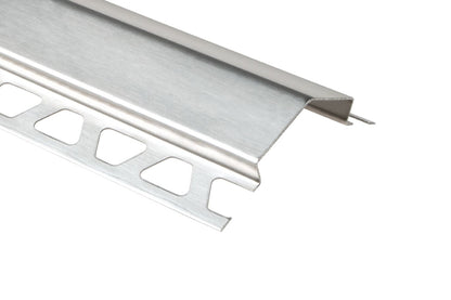 MAGMASCHLUTER SYSTEM Schluter®-ECK-E Heavy duty edge-protection profile for outside corners stainless steel V2Abrushed stainless steel6 mm (1/4")-300 cm (9' 10")-135 °SCHLUTER SYSTEM Schluter®-ECK-E Heavy duty edge-protection profile for outside corners