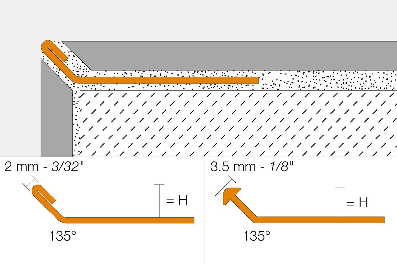 MAGMASCHLUTER SYSTEM Schluter®-FINEC Finishing and edge-protection profile with a minimalist design aluminumbeige4.5 mm (3/16")SCHLUTER SYSTEM Schluter®-FINEC Finishing and edge-protection profile with a minimalist design