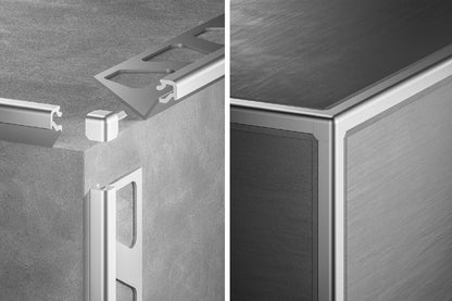 MAGMASCHLUTER SYSTEM Schluter®-FINEC-SQ Finishing and edge protection profile with a slim, squared reveal aluminumbeige11 mm (7/16")SCHLUTER SYSTEM Schluter®-FINEC-SQ Finishing and edge protection profile with a slim, squared reveal