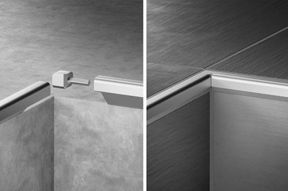 MAGMASCHLUTER SYSTEM Schluter®-FINEC-SQ Finishing and edge protection profile with a slim, squared reveal aluminumbeige11 mm (7/16")SCHLUTER SYSTEM Schluter®-FINEC-SQ Finishing and edge protection profile with a slim, squared reveal