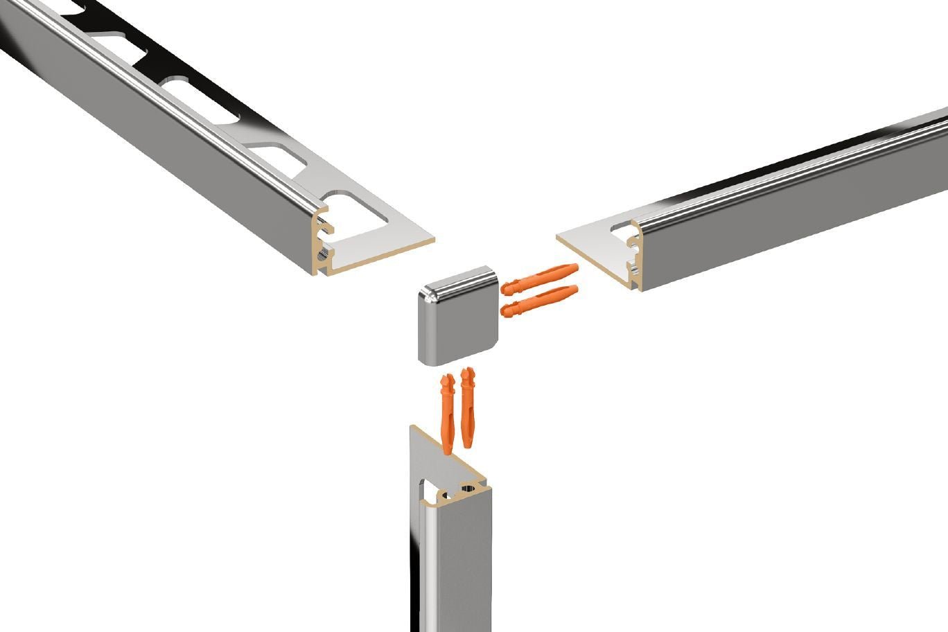 MAGMASCHLUTER SYSTEM Schluter®-JOLLY Finishing and edge-protection profile for outside wall corners and edges aluminumbeige6 mm (1/4")-2.5 m (8' 2-1/2")SCHLUTER SYSTEM Schluter®-JOLLY Finishing and edge-protection profile for outside wall corners and edges