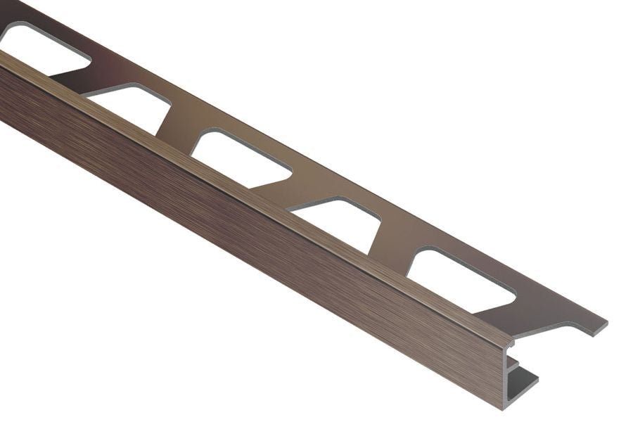 MAGMASCHLUTER SYSTEM Schluter®-SCHIENE Finishing and edge-protection profile with minimum reveal aluminumbrushed antique bronze anodized6 mm (1/4")-2.5 m (8' 2-1/2")SCHLUTER SYSTEM Schluter®-SCHIENE Finishing and edge-protection profile with minimum reveal