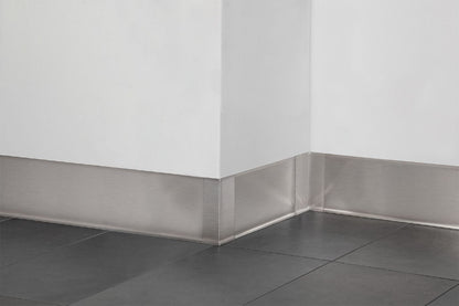 MAGMASCHLUTER SYSTEMS Schluter®-DESIGNBASE-SL Wall base profile aluminumbrushed stainless appearance60 mm (2-3/8")SCHLUTER SYSTEMS Schluter®-DESIGNBASE-SL Wall base profile