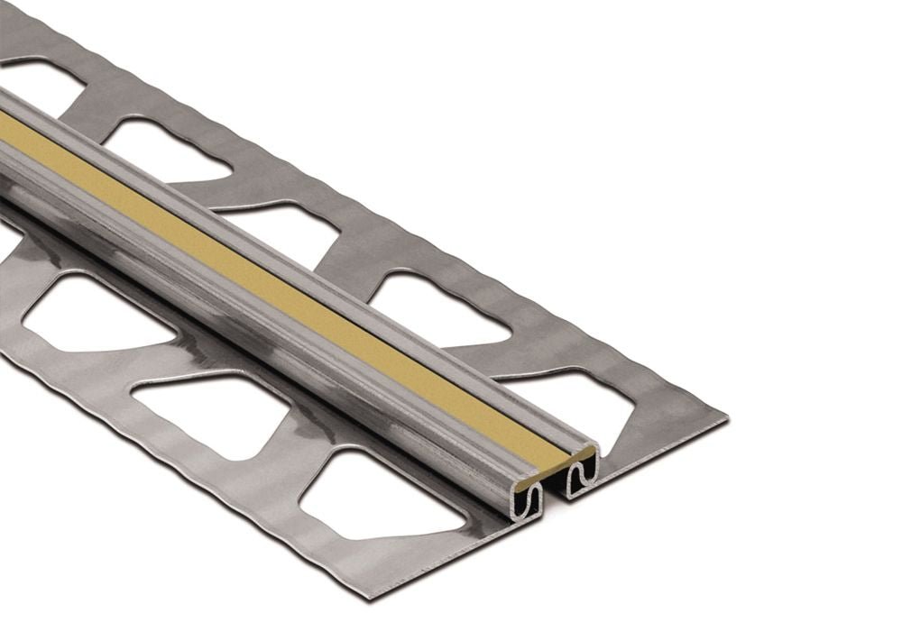 MAGMASCHLUTER SYSTEMS Schluter®-DILEX-EKSB Surface joint profile for thinner floor coverings stainless steel V2Alight beige2.5 mm (3/32")-250 cm (8' 2-1/2")SCHLUTER SYSTEMS Schluter®-DILEX-EKSB Surface joint profile for thinner floor coverings