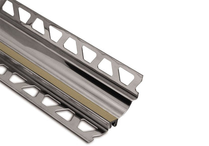 MAGMASCHLUTER SYSTEMS Schluter®-DILEX-HKS Stainless steel cove-shaped profile for floor/wall transitions stainless steel V2Alight beige(U)8 mm (5/16")-7 mm (9/32")-250 cm (8' 2-1/2")SCHLUTER SYSTEMS Schluter®-DILEX-HKS Stainless steel cove-shaped profile for floor/wall transitions