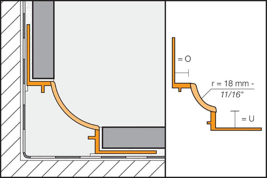 MAGMASCHLUTER SYSTEMS Schluter®-DILEX-HKW PVC cove-shaped profile for inside wall corners and floor/wall transitions PVC Plasticbright white(U) 7 mm (9/32")-7 mm (9/32")-250 cm (8' 2-1/2")SCHLUTER SYSTEMS Schluter®-DILEX-HKW PVC cove-shaped profile for inside wall corners and floor/wall transitions