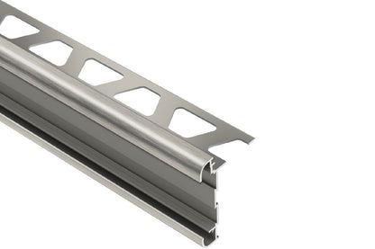 MAGMASCHLUTER SYSTEMS Schluter®-RONDEC-CT Sink rail profile for countertops with recessed section for bonding tile aluminumbrushed nickel anodized12.5 mm (1/2")-250 cm (8' 2-1/2")SCHLUTER SYSTEMS Schluter®-RONDEC-CT Sink rail profile for countertops with recessed section for bonding tile