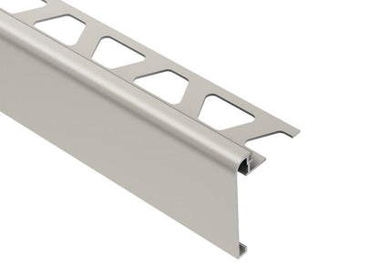 MAGMASCHLUTER SYSTEMS Schluter®-RONDEC-STEP Multi-functional profile covers the sub-assembly of countertops and stairs aluminumsatin nickel anodized8 mm (5/16")-39 mm (1-1/2")SCHLUTER SYSTEMS Schluter®-RONDEC-STEP Multi-functional profile covers the sub-assembly of countertops and stairs