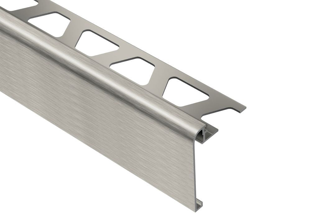 MAGMASCHLUTER SYSTEMS Schluter®-RONDEC-STEP Multi-functional profile covers the sub-assembly of countertops and stairs aluminumbrushed nickel anodized8 mm (5/16")-39 mm (1-1/2")SCHLUTER SYSTEMS Schluter®-RONDEC-STEP Multi-functional profile covers the sub-assembly of countertops and stairs