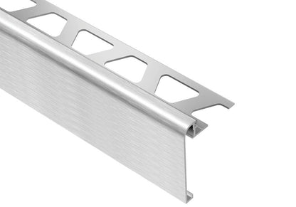 MAGMASCHLUTER SYSTEMS Schluter®-RONDEC-STEP Multi-functional profile covers the sub-assembly of countertops and stairs aluminumbrushed chrome anodized8 mm (5/16")-39 mm (1-1/2")SCHLUTER SYSTEMS Schluter®-RONDEC-STEP Multi-functional profile covers the sub-assembly of countertops and stairs