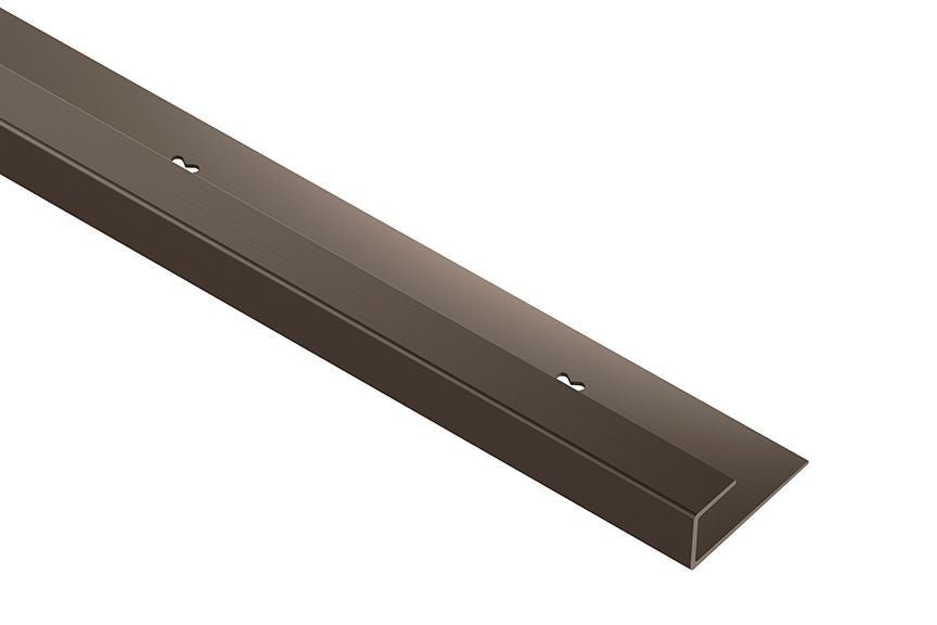 MAGMASCHLUTER SYSTEMS Schluter®-VINPRO-S Resilient surface edge protection profile with minimal reveal aluminumbrushed antique bronze anodized6 mm (1/4")SCHLUTER SYSTEMS Schluter®-VINPRO-S Resilient surface edge protection profile with minimal reveal