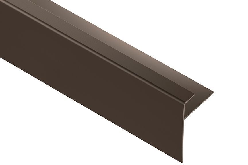 MAGMASCHLUTER SYSTEMS Schluter®-VINPRO-STEP-R Resilient surface finishing profile for stairs with elongated reveal for increased visibility aluminumbrushed antique bronze anodized12.5 mm (1/2 ")-250 cm (8' 2-1/2")SCHLUTER SYSTEMS Schluter®-VINPRO-STEP-R Resilient surface finishing profile for stairs with elongated reveal for increased visibility