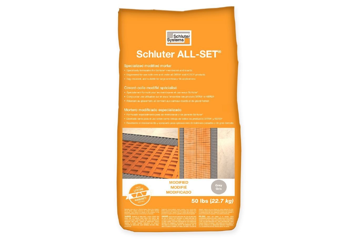 SCHLUTER SYSTEMSSchluter ALL-SET® Specialized Modified Thin-set Mortar grey22.7 kg (50 lbs)Schluter ALL-SET® Specialized Modified Thin-set Mortar