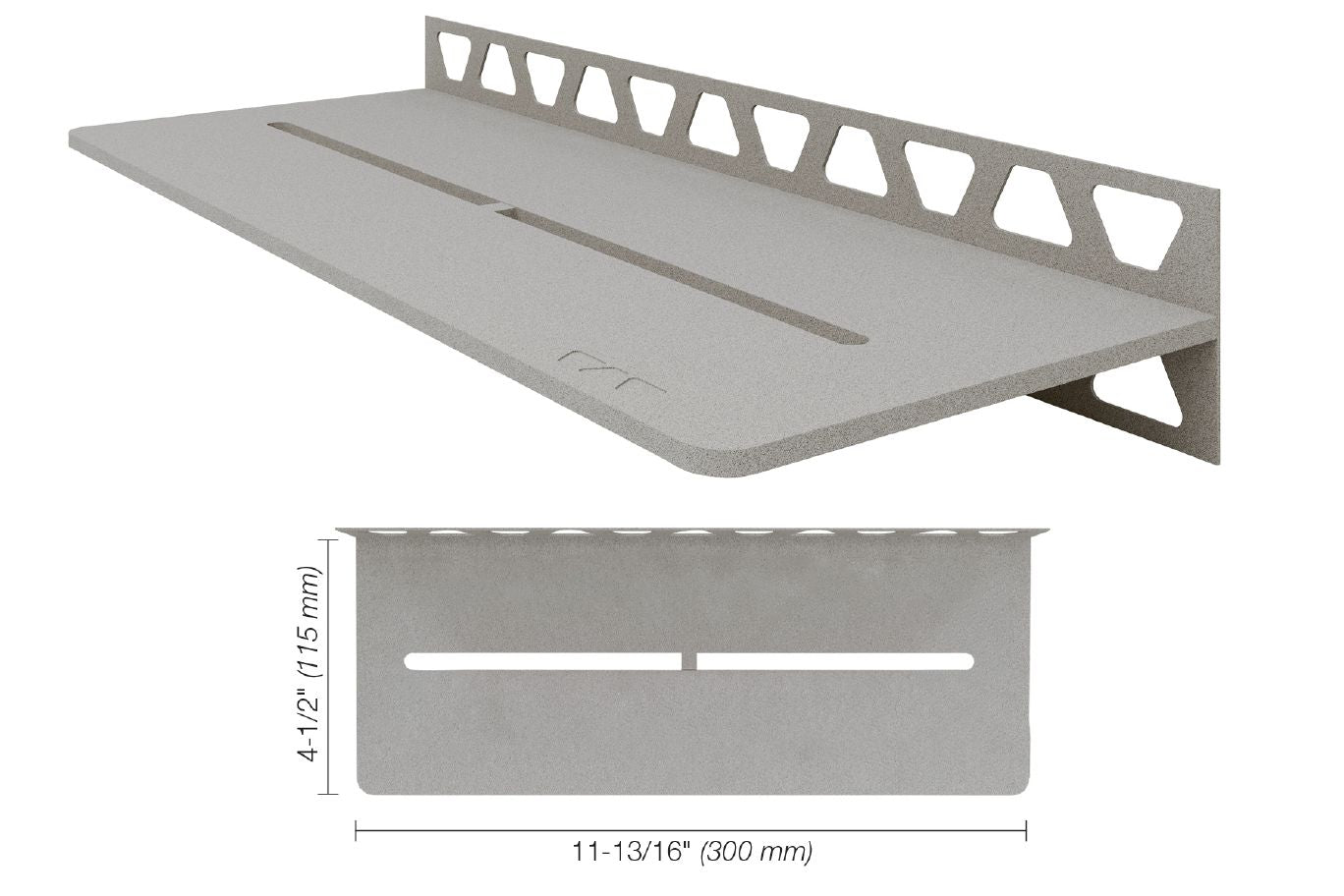 SCHLUTER SYSTEMSSchluter®-SHELF-W Rectangular shelf for tiled walls aluminumstone greypureSchluter®-SHELF-W Rectangular shelf for tiled walls