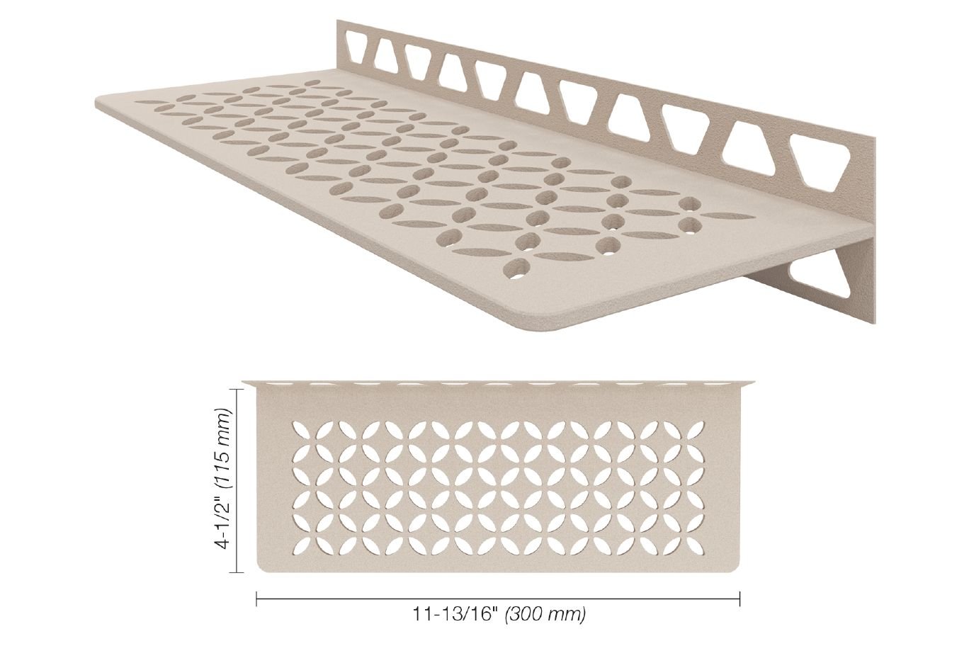 SCHLUTER SYSTEMSSchluter®-SHELF-W Rectangular shelf for tiled walls aluminumcreamfloralSchluter®-SHELF-W Rectangular shelf for tiled walls