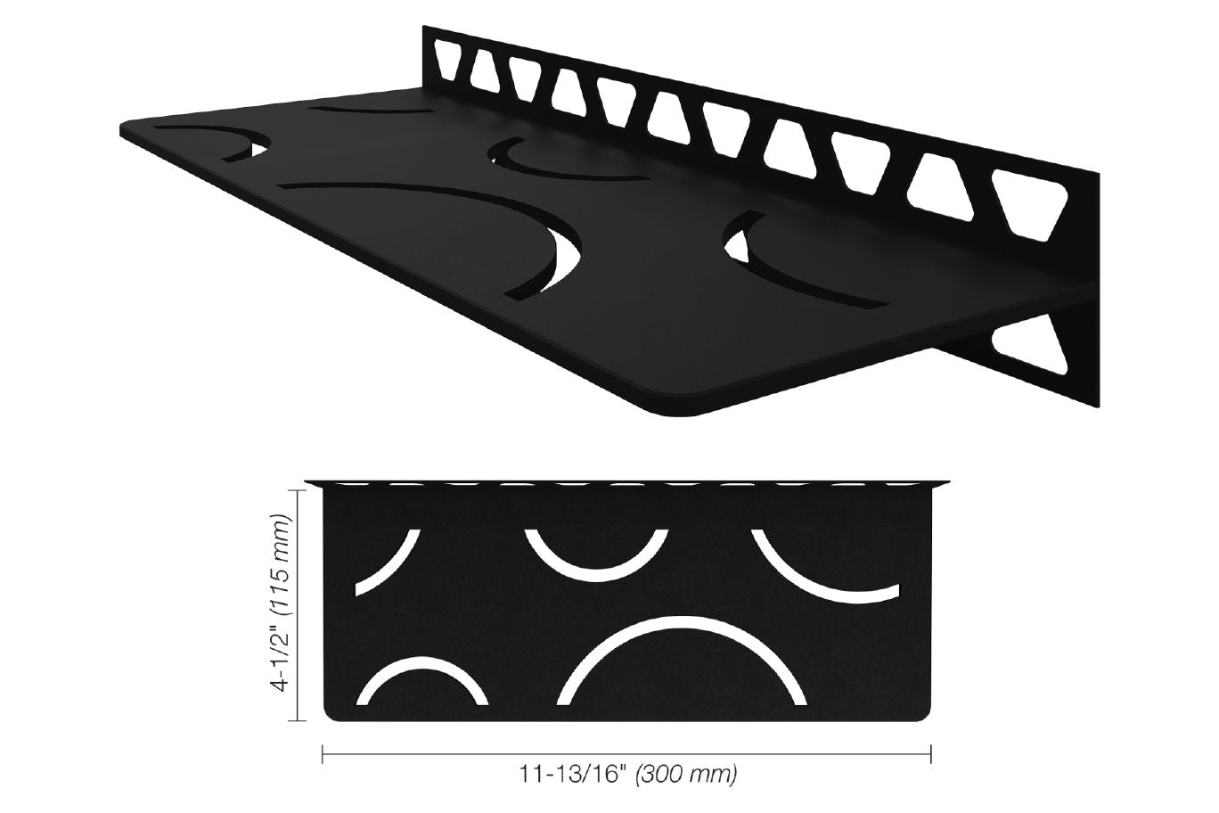 SCHLUTER SYSTEMSSchluter®-SHELF-W Rectangular shelf for tiled walls aluminummatte blackcurveSchluter®-SHELF-W Rectangular shelf for tiled walls