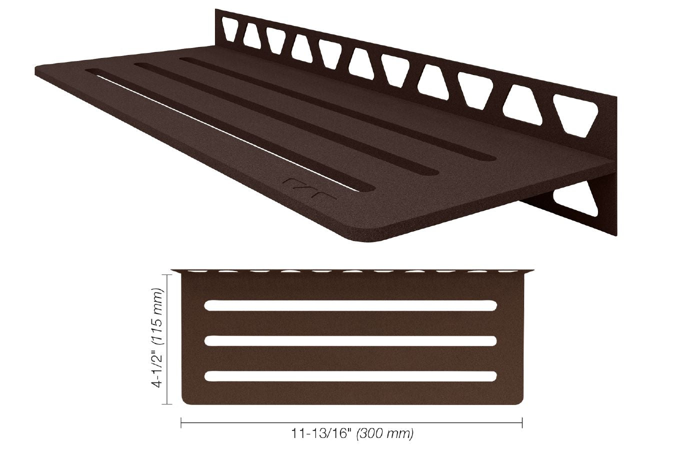 SCHLUTER SYSTEMSSchluter®-SHELF-W Rectangular shelf for tiled walls aluminumbronzewaveSchluter®-SHELF-W Rectangular shelf for tiled walls