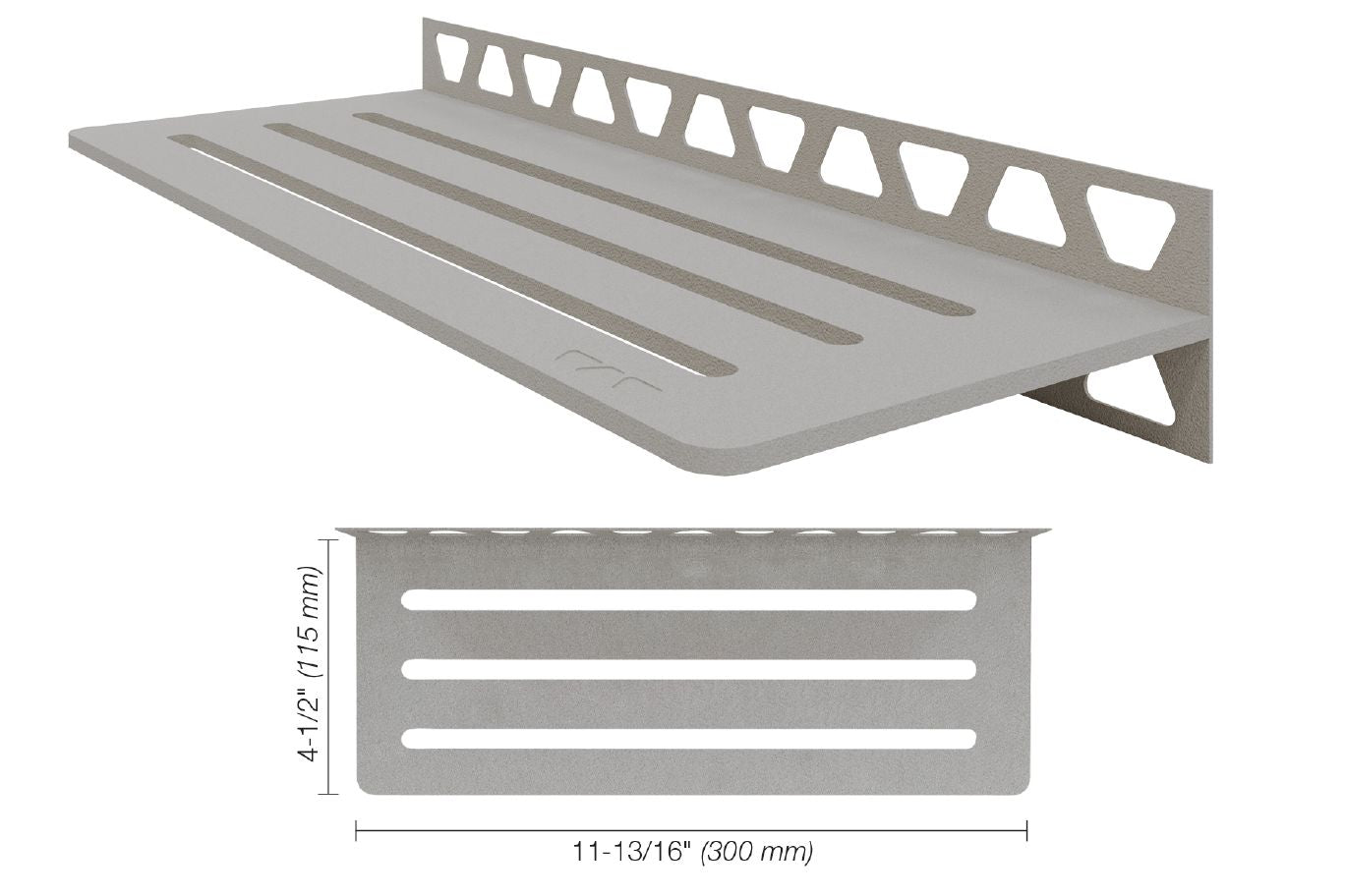 SCHLUTER SYSTEMSSchluter®-SHELF-W Rectangular shelf for tiled walls aluminumstone greywaveSchluter®-SHELF-W Rectangular shelf for tiled walls