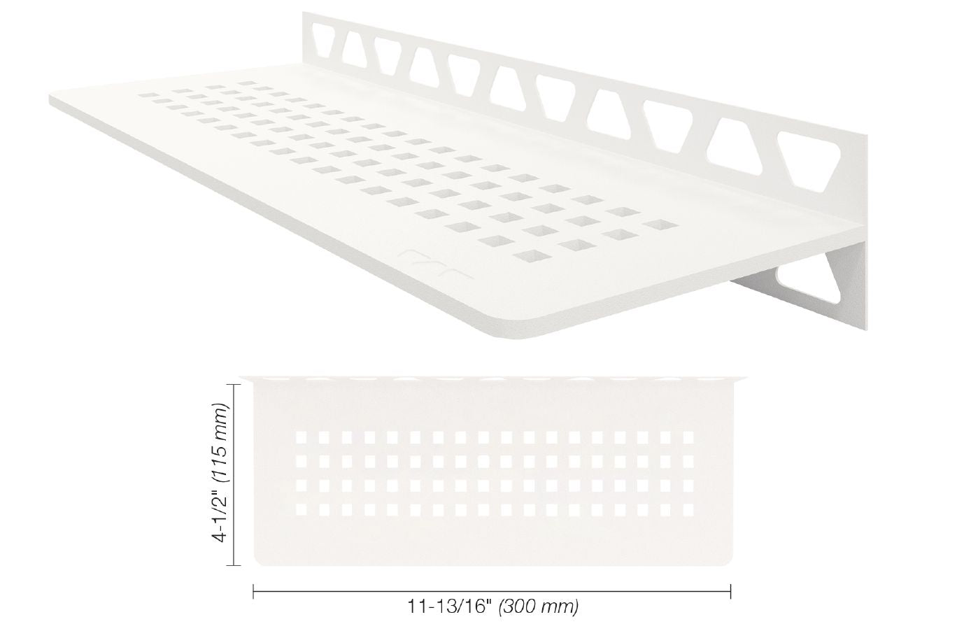 SCHLUTER SYSTEMSSchluter®-SHELF-W Rectangular shelf for tiled walls aluminummatte whitesquareSchluter®-SHELF-W Rectangular shelf for tiled walls