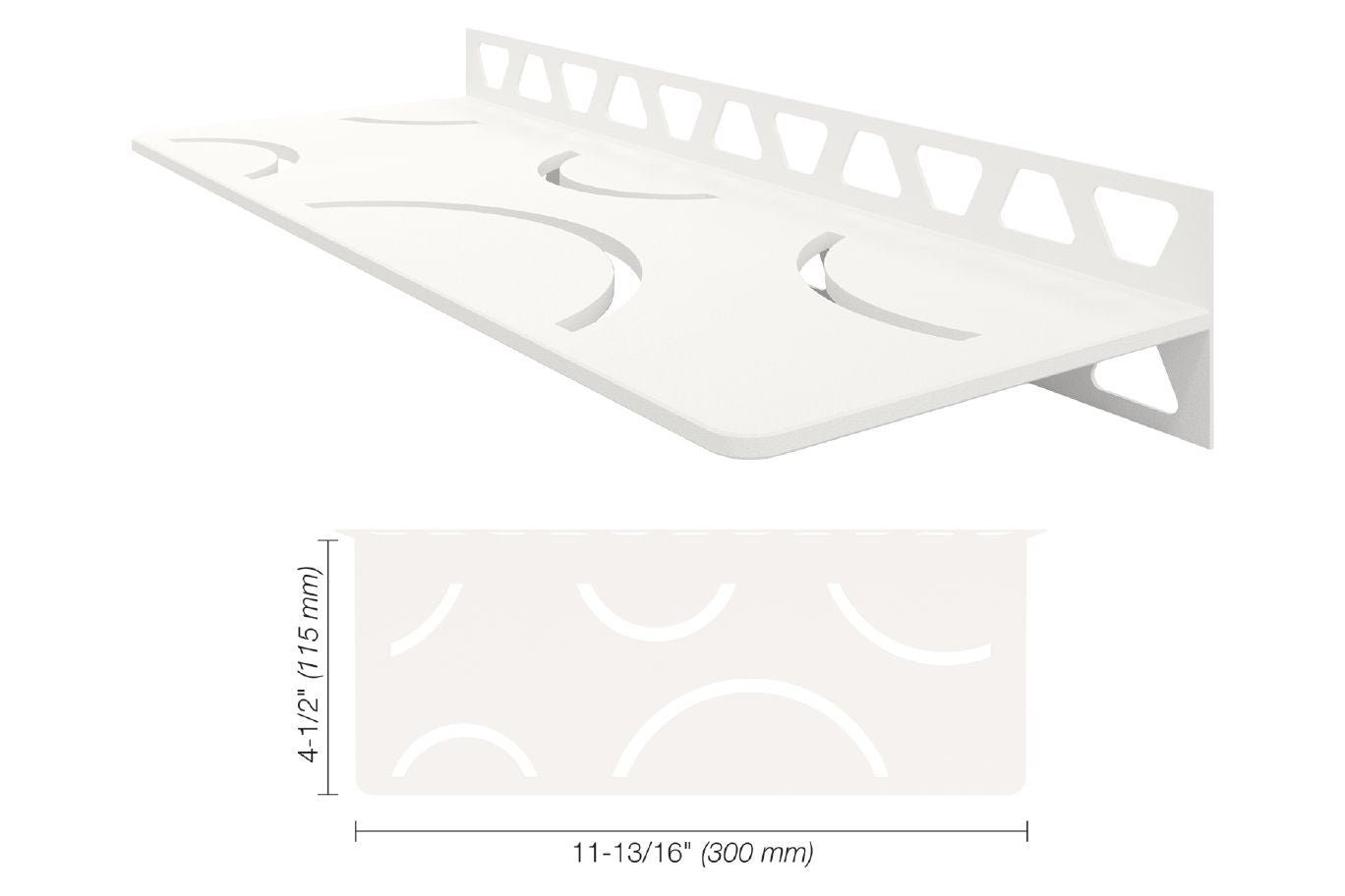 SCHLUTER SYSTEMSSchluter®-SHELF-W Rectangular shelf for tiled walls aluminummatte whitecurveSchluter®-SHELF-W Rectangular shelf for tiled walls