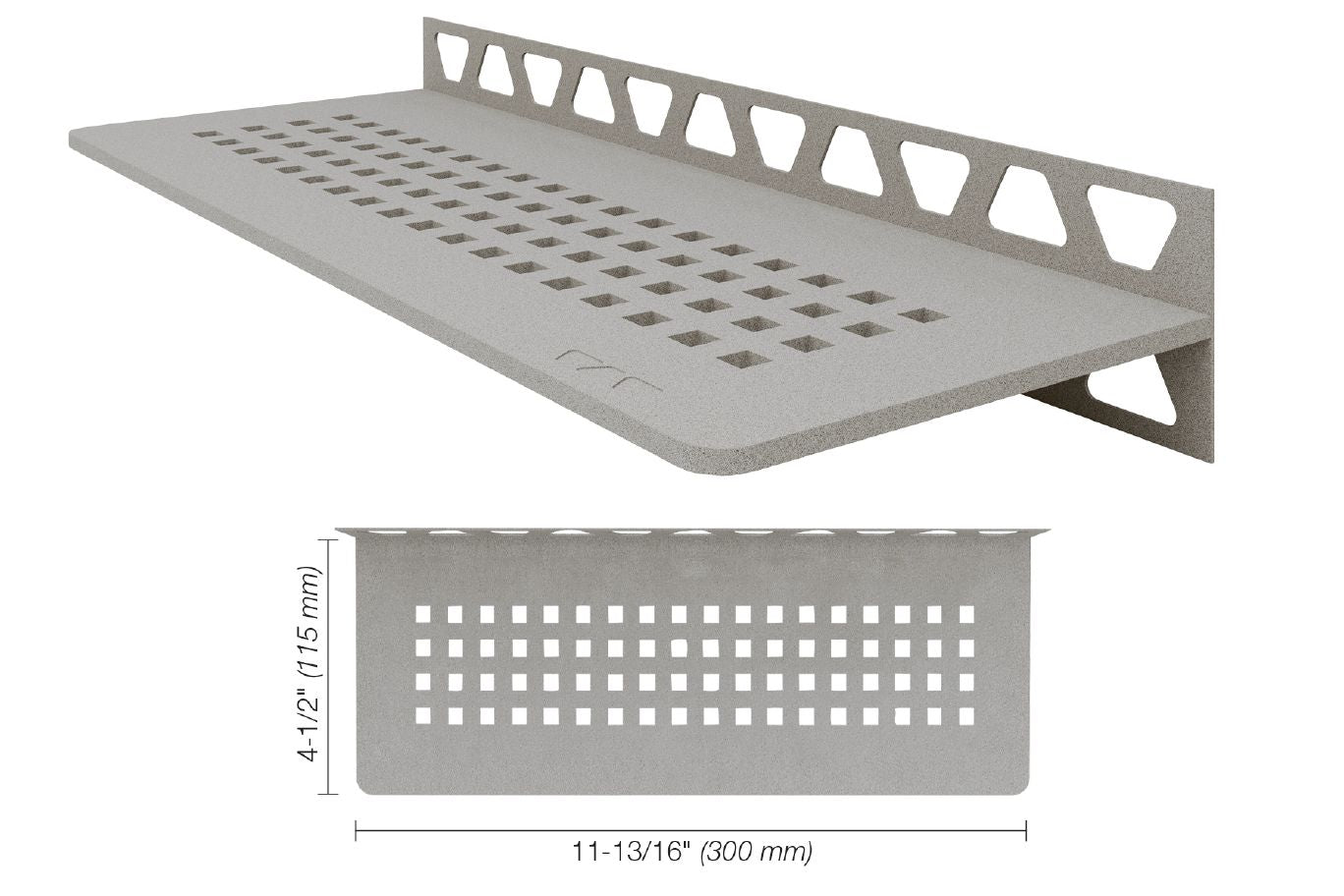 SCHLUTER SYSTEMSSchluter®-SHELF-W Rectangular shelf for tiled walls aluminumstone greysquareSchluter®-SHELF-W Rectangular shelf for tiled walls