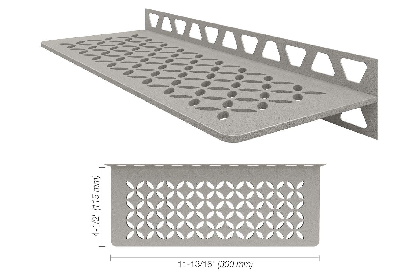 SCHLUTER SYSTEMSSchluter®-SHELF-W Rectangular shelf for tiled walls aluminumstone greyfloralSchluter®-SHELF-W Rectangular shelf for tiled walls