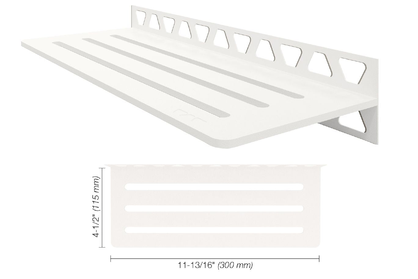 SCHLUTER SYSTEMSSchluter®-SHELF-W Rectangular shelf for tiled walls aluminummatte whitewaveSchluter®-SHELF-W Rectangular shelf for tiled walls