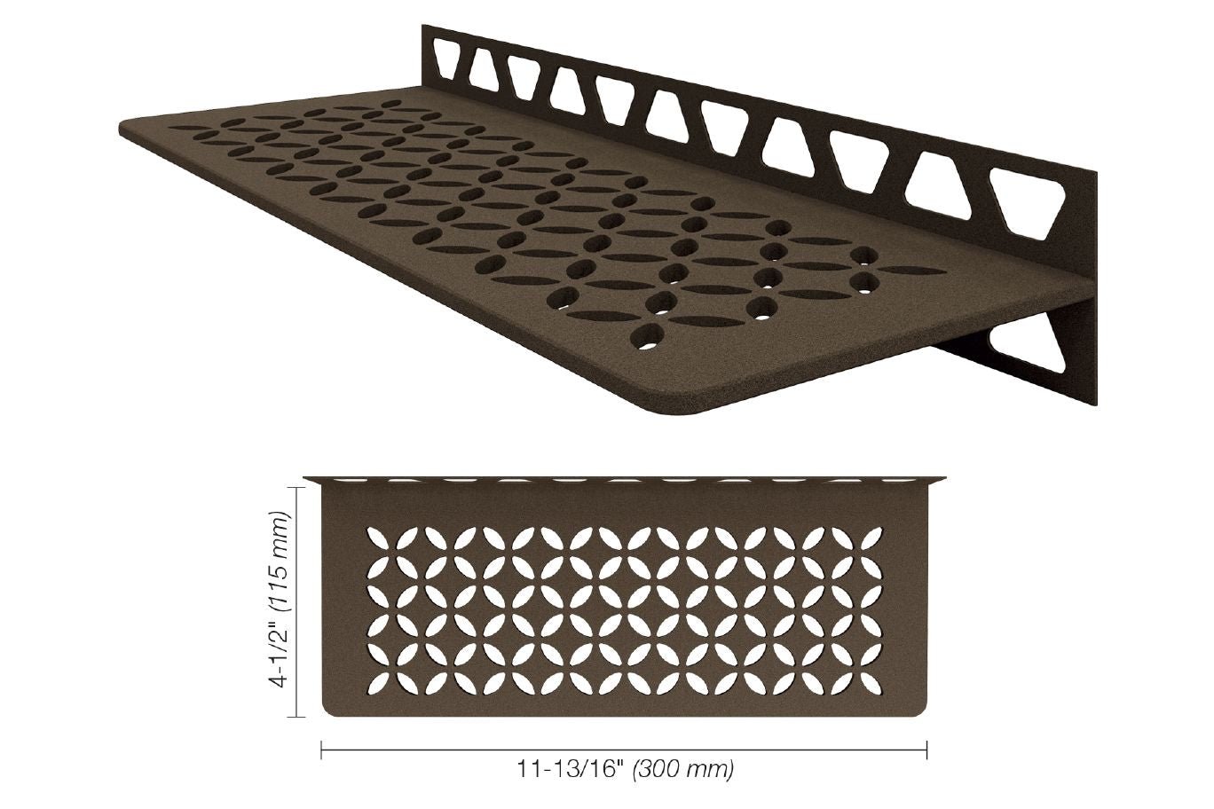 SCHLUTER SYSTEMSSchluter®-SHELF-W Rectangular shelf for tiled walls aluminumbronzefloralSchluter®-SHELF-W Rectangular shelf for tiled walls