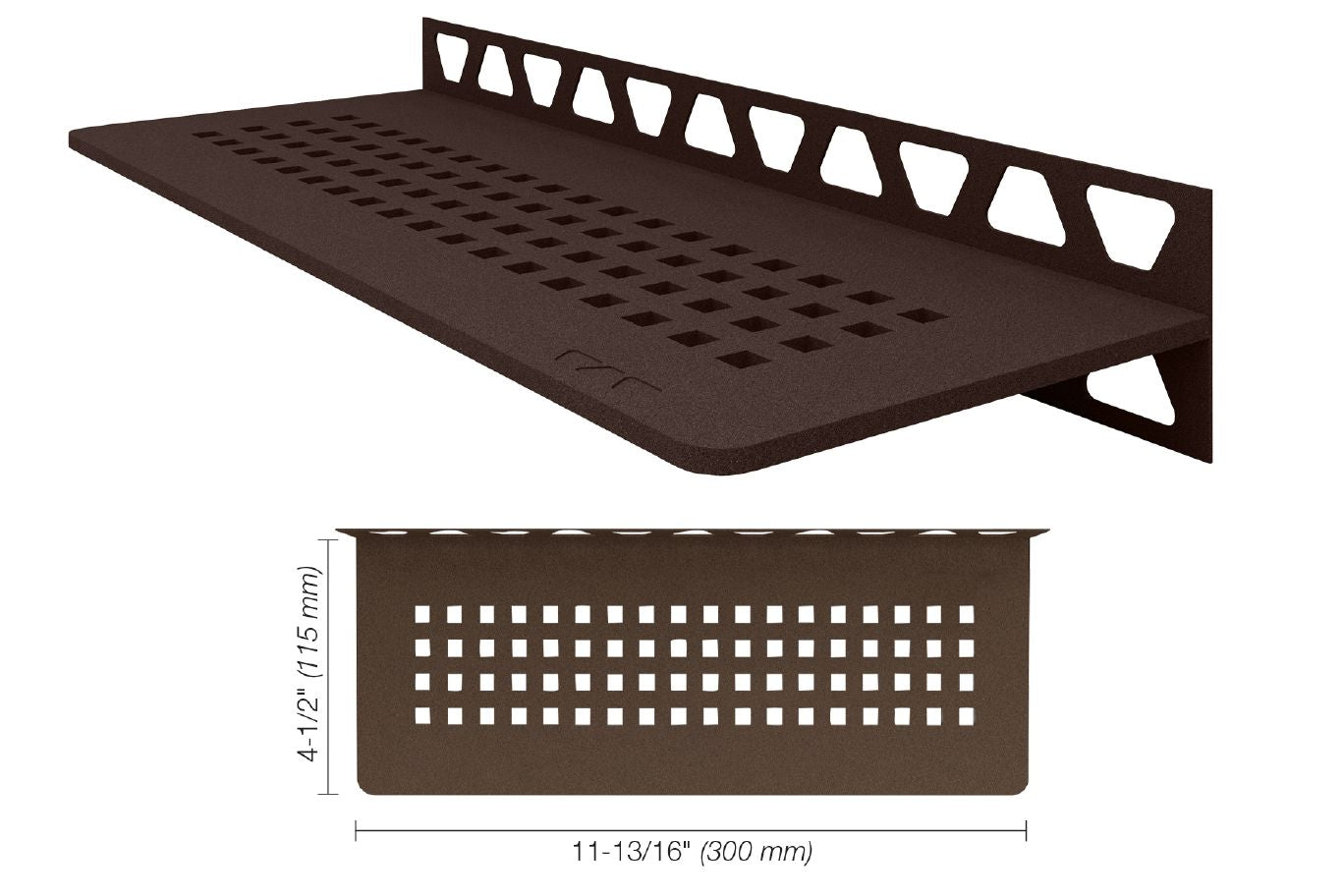 SCHLUTER SYSTEMSSchluter®-SHELF-W Rectangular shelf for tiled walls aluminumbronzesquareSchluter®-SHELF-W Rectangular shelf for tiled walls