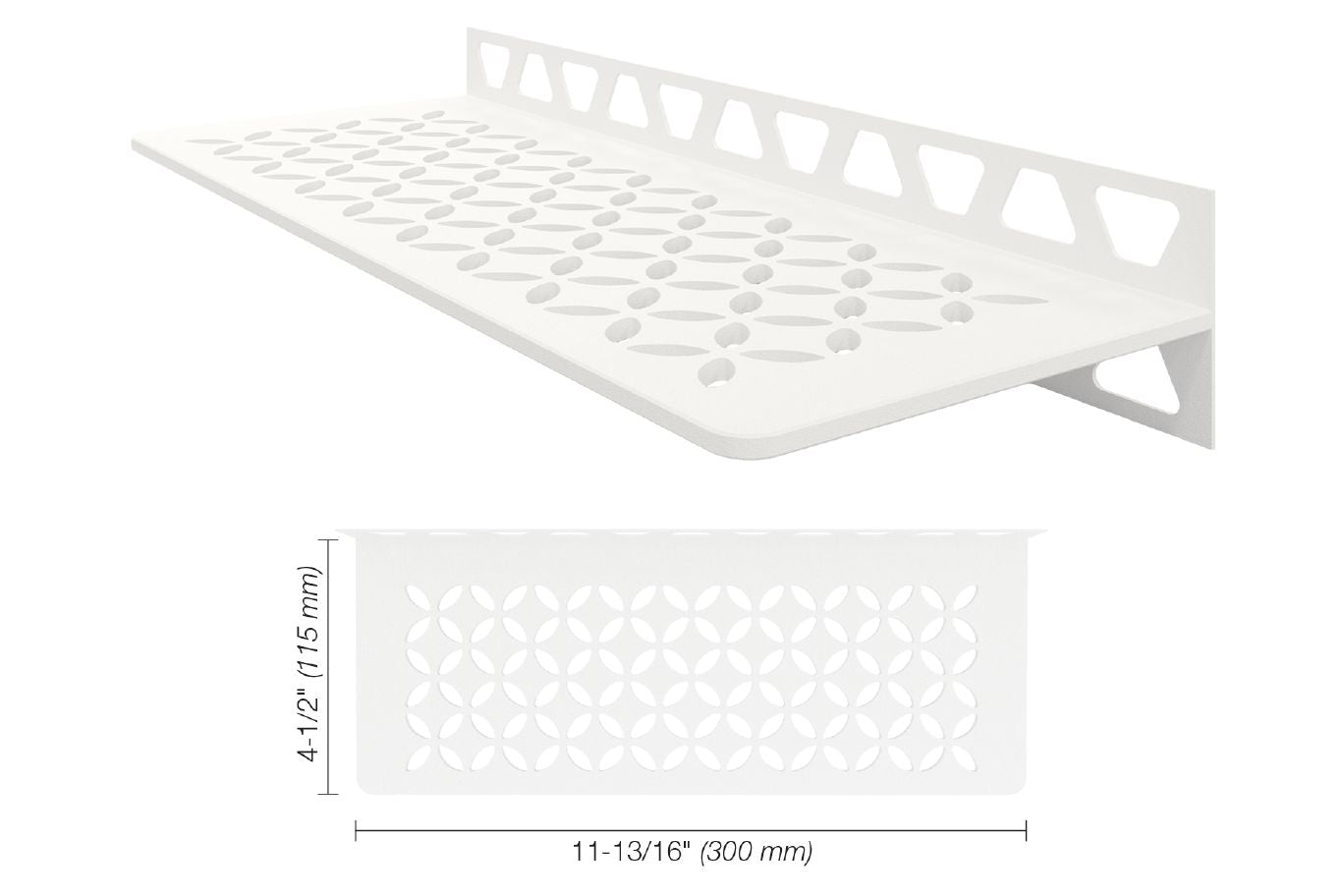 SCHLUTER SYSTEMSSchluter®-SHELF-W Rectangular shelf for tiled walls aluminummatte whitefloralSchluter®-SHELF-W Rectangular shelf for tiled walls