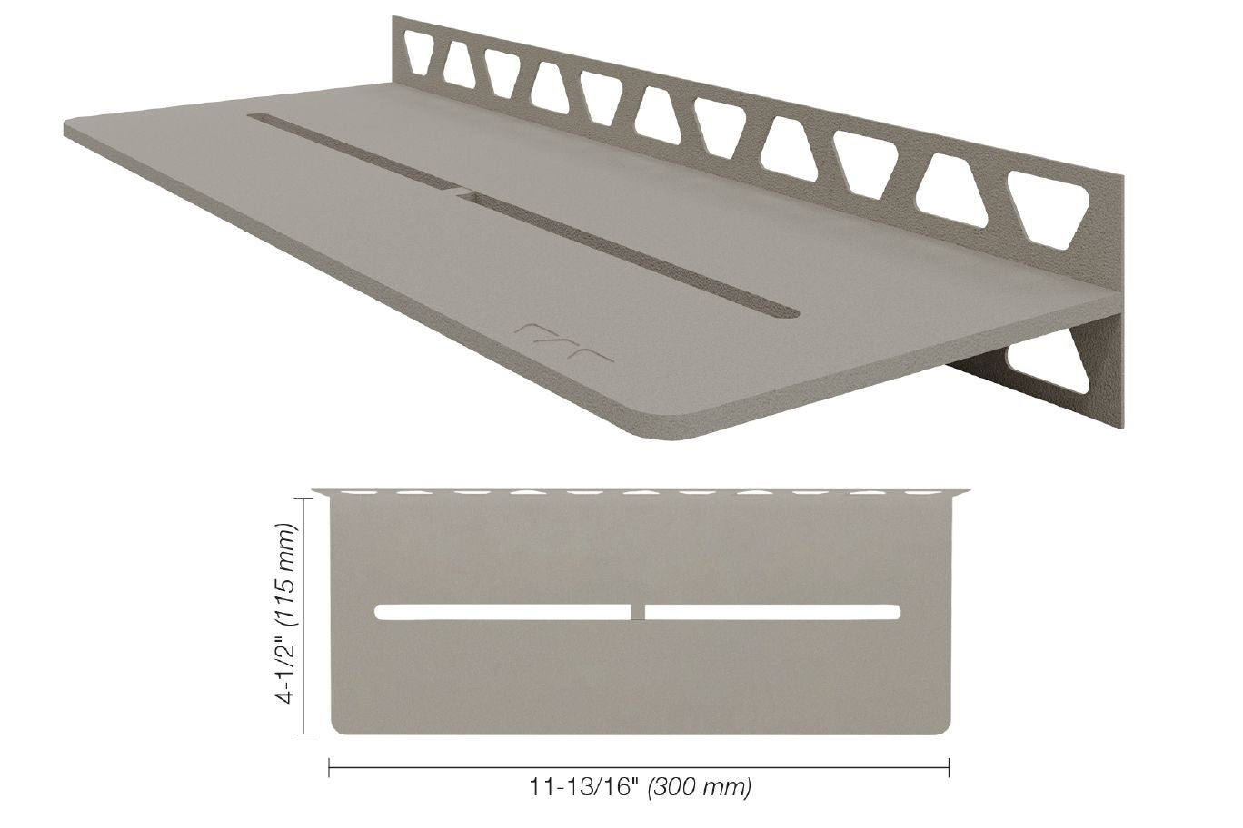 SCHLUTER SYSTEMSSchluter®-SHELF-W Rectangular shelf for tiled walls aluminumgreigepureSchluter®-SHELF-W Rectangular shelf for tiled walls