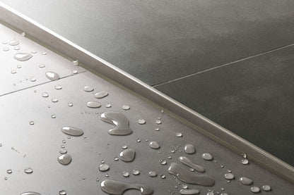 SCHLUTER SYSTEMSSchluter®-SHOWERPROFILE-S Two-part profile with tapered edge to cover adjoining tile edges stainless steel V2Abrushed stainless steel5 mm (3/16")-160 cm (63 ")Schluter®-SHOWERPROFILE-S Two-part profile with tapered edge to cover adjoining tile edges