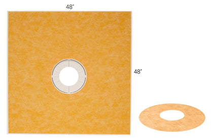 SCHLUTER SYSTEMSSCHLUTER SYSTEMS Schluter®-KERDI-SHOWER-T/-TS/-TT Prefabricated sloped shower tray 48" X 48" (122 cm X 122 cm)-centercSCHLUTER SYSTEMS Schluter®-KERDI-SHOWER-T/-TS/-TT Prefabricated sloped shower tray