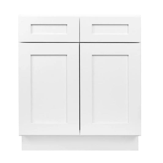 Highland CabinetsSink Base Cabinet - 2 Doors, 1 False Drawer - Shaker Kitchen Cabinet WhiteSB30Sink Base Cabinet - 2 Doors, 1 False Drawer - Shaker Kitchen Cabinet