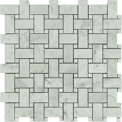 Arizona TileARIZONA TILE Bianco Carrara Bianco CarraraBasketweave w/White Dot MeshPolishedARIZONA TILE Bianco Carrara