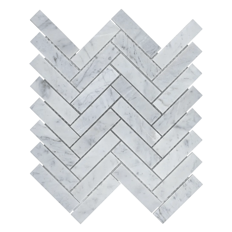 Arizona TileARIZONA TILE Bianco Carrara Bianco CarraraHerringbone 1 x 4 MeshHonedARIZONA TILE Bianco Carrara