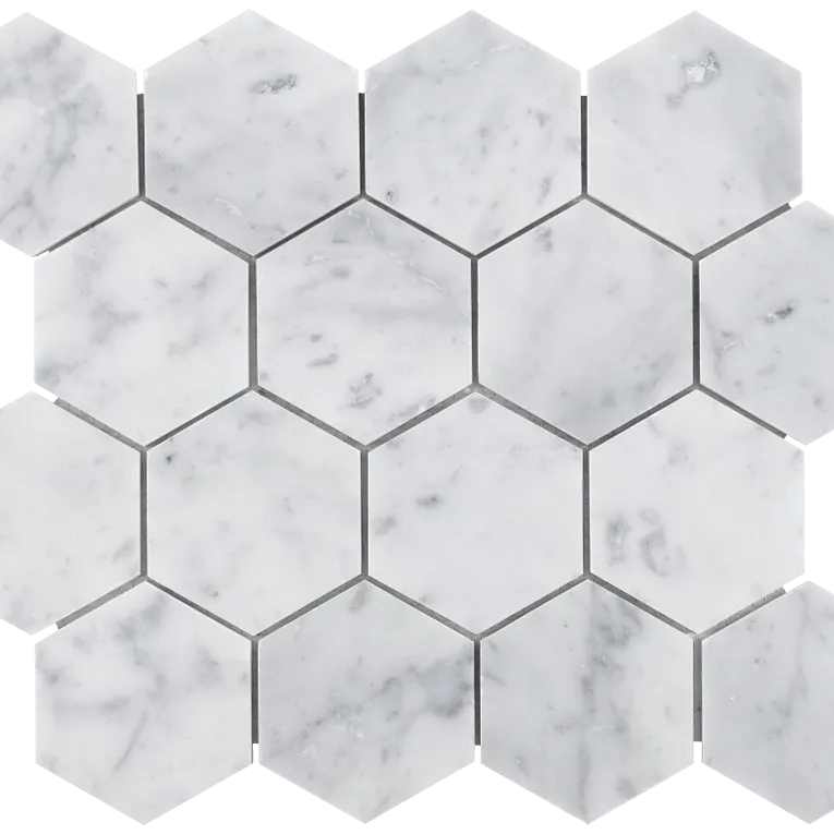 Arizona TileARIZONA TILE Bianco Carrara Bianco CarraraHex 3 x 3 MeshHonedARIZONA TILE Bianco Carrara