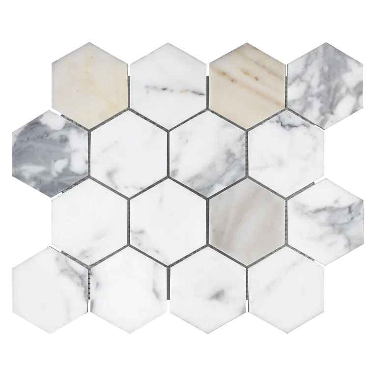 Arizona TileARIZONA TILE Calacatta Gold Calacatta GoldHex 1 x 1 MeshPolishedARIZONA TILE Calacatta Gold