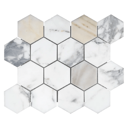 Arizona TileARIZONA TILE Calacatta Gold Calacatta GoldHex 1 x 1 MeshPolishedARIZONA TILE Calacatta Gold