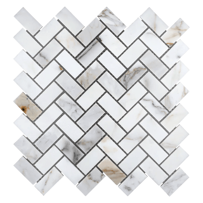 Arizona TileARIZONA TILE Calacatta Gold Calacatta GoldHerringbone 1 x 2 MeshHonedARIZONA TILE Calacatta Gold