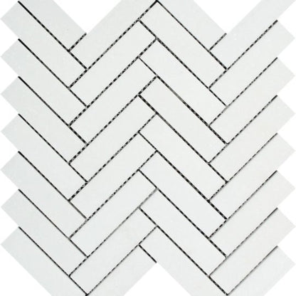 Arizona TileARIZONA TILE Thassos White Thassos WhiteHerringbone 1 x 4 MeshHonedARIZONA TILE Thassos White