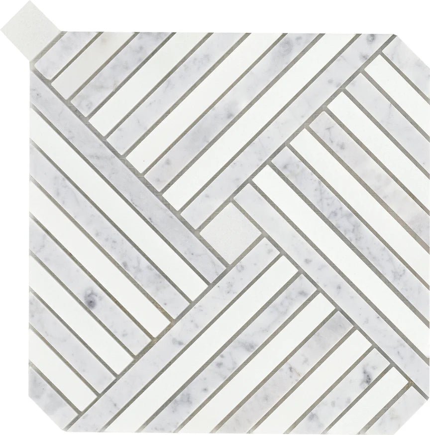 Emser TileEMSER TILE Alluro 9" x 9" mesh, Stone Mosaic Palace White/Silver9" x 9"EMSER TILE Alluro 9" x 9" mesh, Stone Mosaic