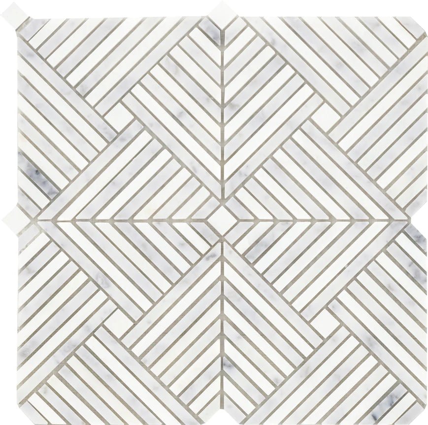 Emser TileEMSER TILE Alluro Mini 12" x 12" mesh, Stone Mosaic Palace White/Silver12" x 12"EMSER TILE Alluro Mini 12" x 12" mesh, Stone Mosaic